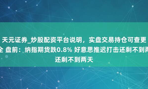 天元证券_炒股配资平台说明,实盘交易持仓可查更安全 盘前:纳指期货跌0.8% 好意思推迟打击还剩不到两天