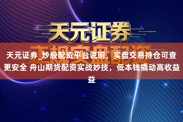 天元证券_炒股配资平台说明，实盘交易持仓可查更安全 舟山期货配资实战妙技，低本钱撬动高收益