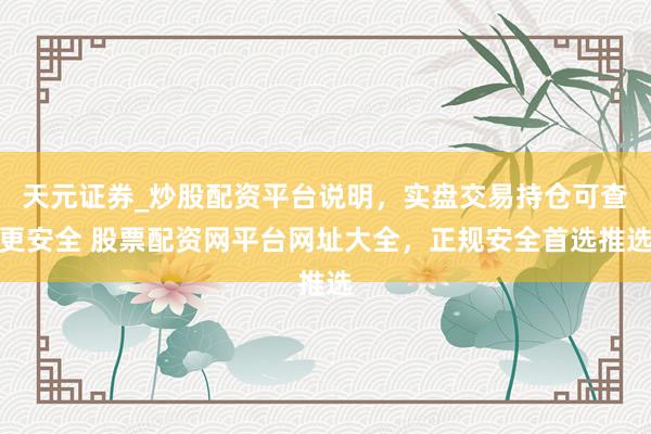 天元证券_炒股配资平台说明，实盘交易持仓可查更安全 股票配资网平台网址大全，正规安全首选推选