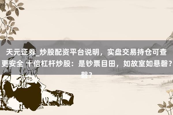 天元证券_炒股配资平台说明，实盘交易持仓可查更安全 十倍杠杆炒股：是钞票目田，如故室如悬磬？