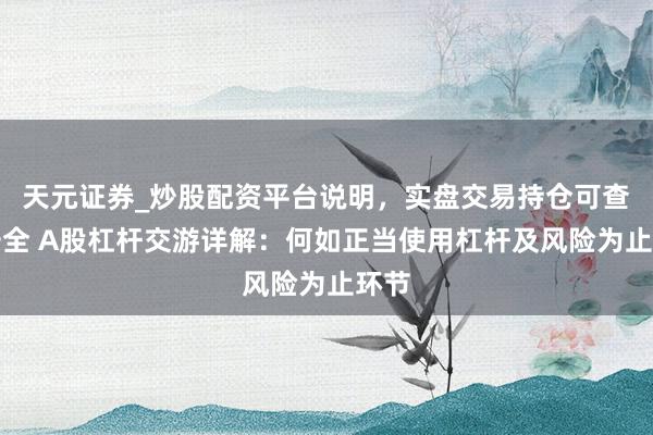 天元证券_炒股配资平台说明，实盘交易持仓可查更安全 A股杠杆交游详解：何如正当使用杠杆及风险为止环节